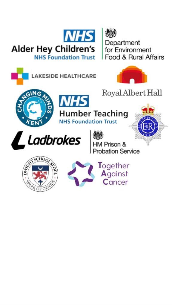 Accredited Health & Wellbeing Coach Training students have come from leading organisations such as the NHS, HM Prison Service and Royal Albert Hall.